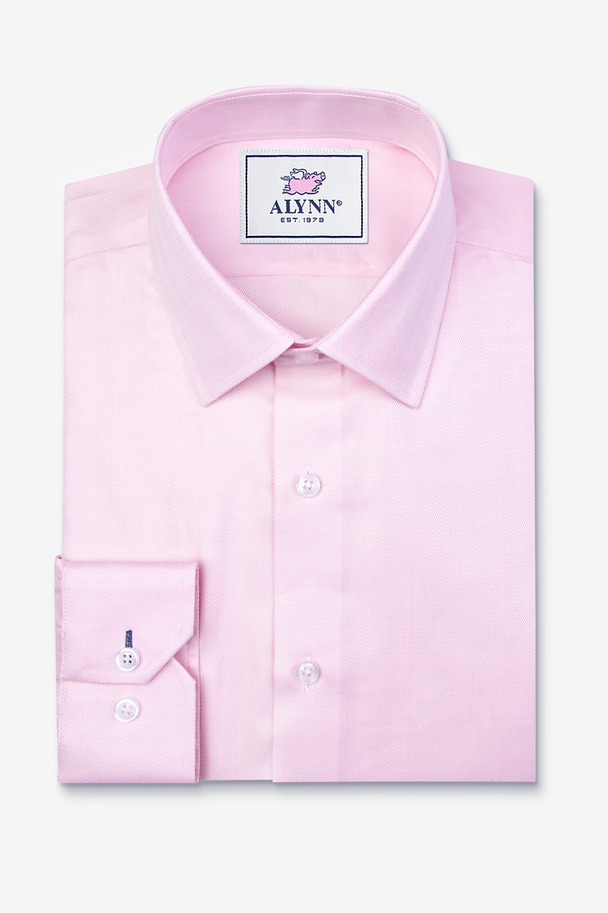 Pink Cotton Oliver Herringbone | Alynn