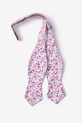 Prescott Floral Pink Diamond Tip Bow Tie Photo (1)