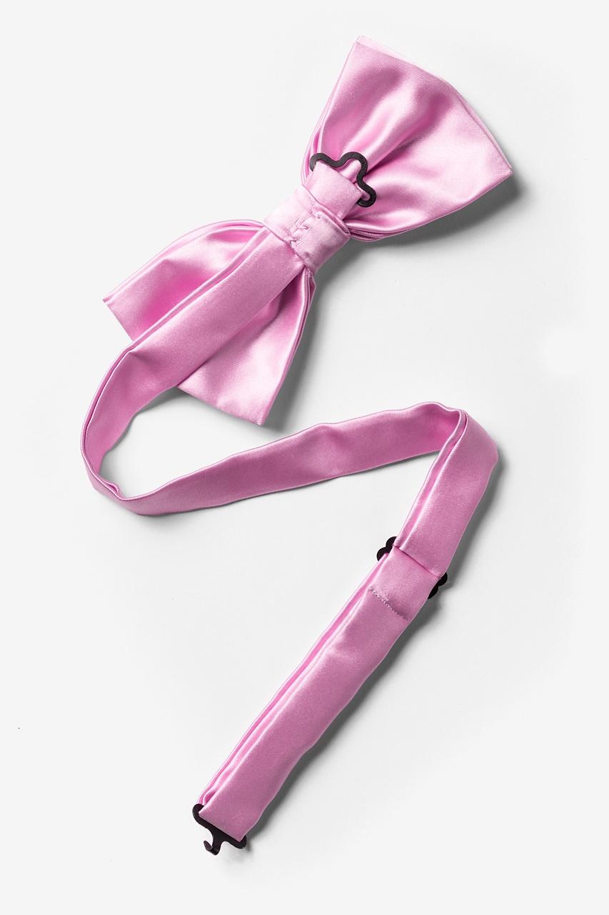 Pink Frosting Microfiber Pre-Tied Bow Tie | Ties.com