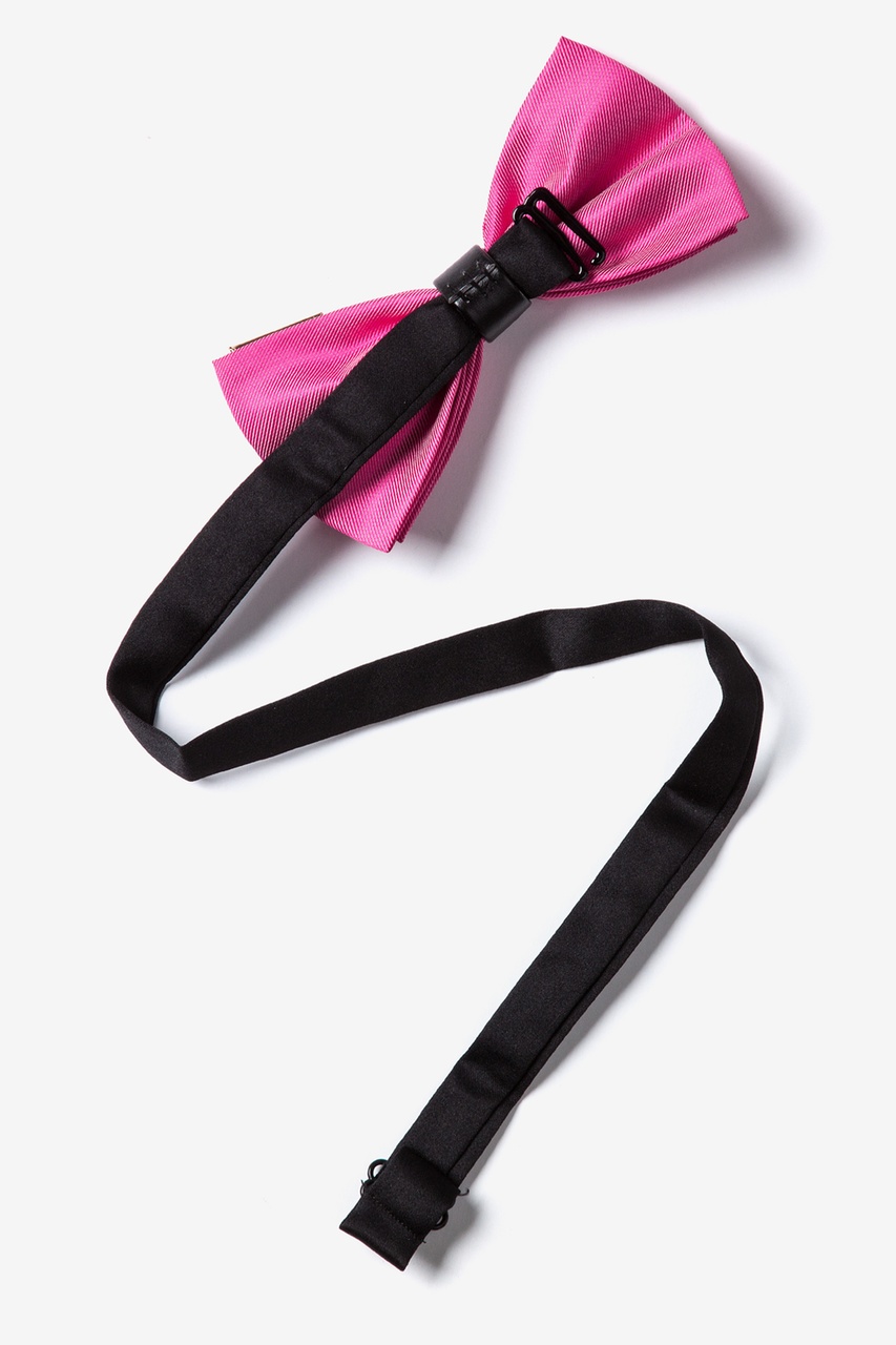 Pink Polyester Metal-Tipped Pink Pre-Tied Bow Tie | Ties.com