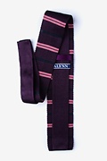 Roman Stripe Plum Knit Tie Photo (1)