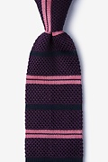 Roman Stripe Plum Knit Tie Photo (0)