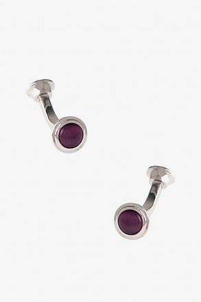 Gemstone Barbell Purple Cufflinks