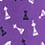 Purple Microfiber Tossed Chess Pieces Extra Long Tie