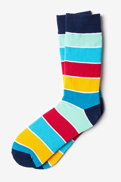 Red Carded Cotton Cypress Stripe Sock | Ties.com