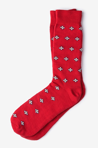 Red Carded Cotton Gardena Sock | Ties.com