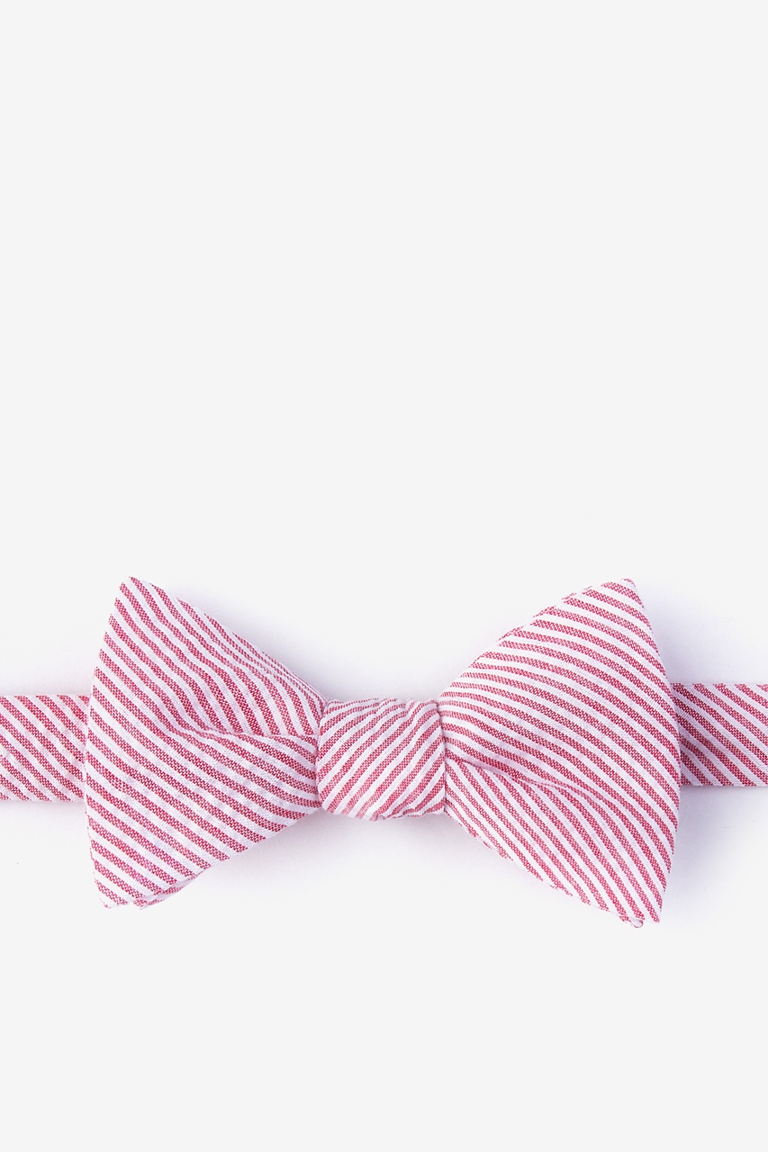 Red Cotton Cheviot Self-Tie Bow Tie | Ties.com