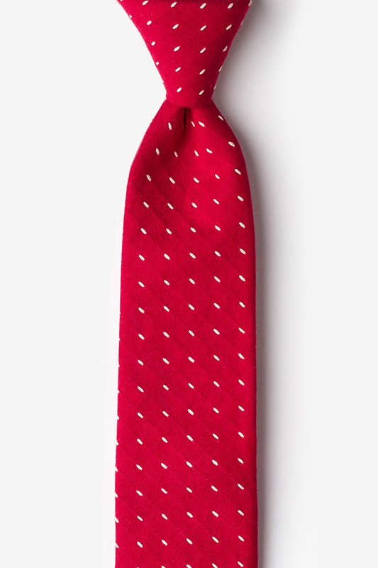 Red Cotton Dash Skinny Tie | Ties.com