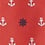 Red Microfiber Anchors & Ships Wheels Tie