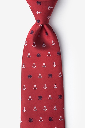 _Anchors & Ships Wheels Red Tie_