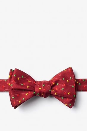 Christmas Lights Red Self-Tie Bow Tie