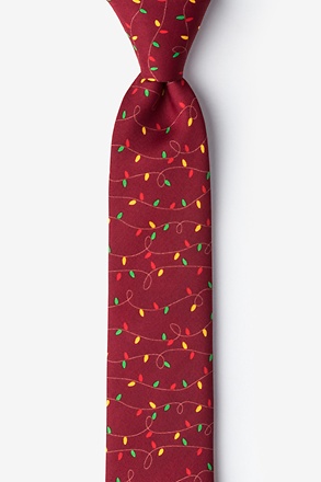 _Christmas Lights Red Skinny Tie_