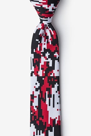 _Digital Camo Red Skinny Tie_