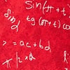 Red Microfiber Math Equations