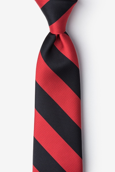 Red Microfiber Red & Black Stripe Tie | Ties.com