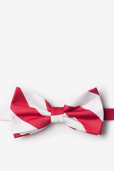 Red & White Striped Pre-Tied Bow Tie | Casual Bow Ties | Ties.com
