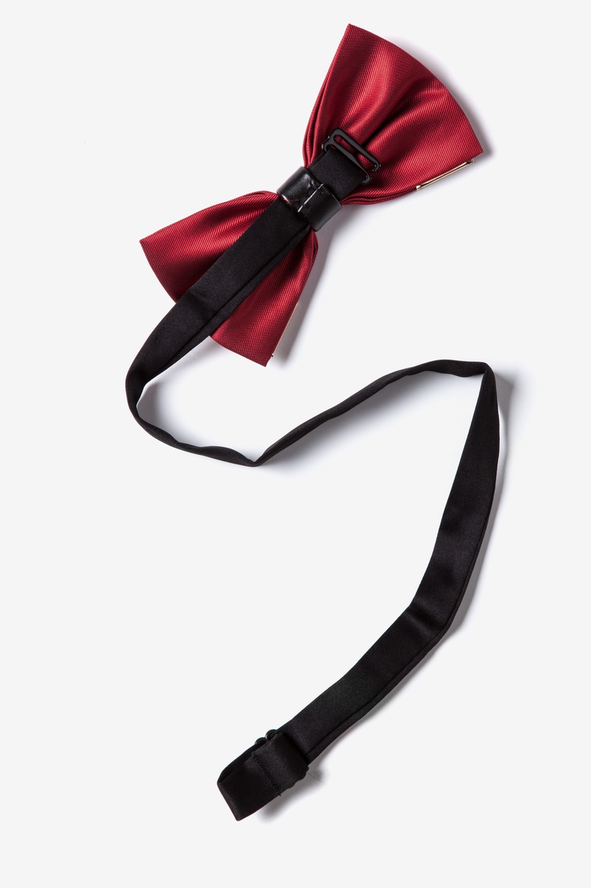 Red Polyester Metal-Tipped Red Pre-Tied Bow Tie | Ties.com