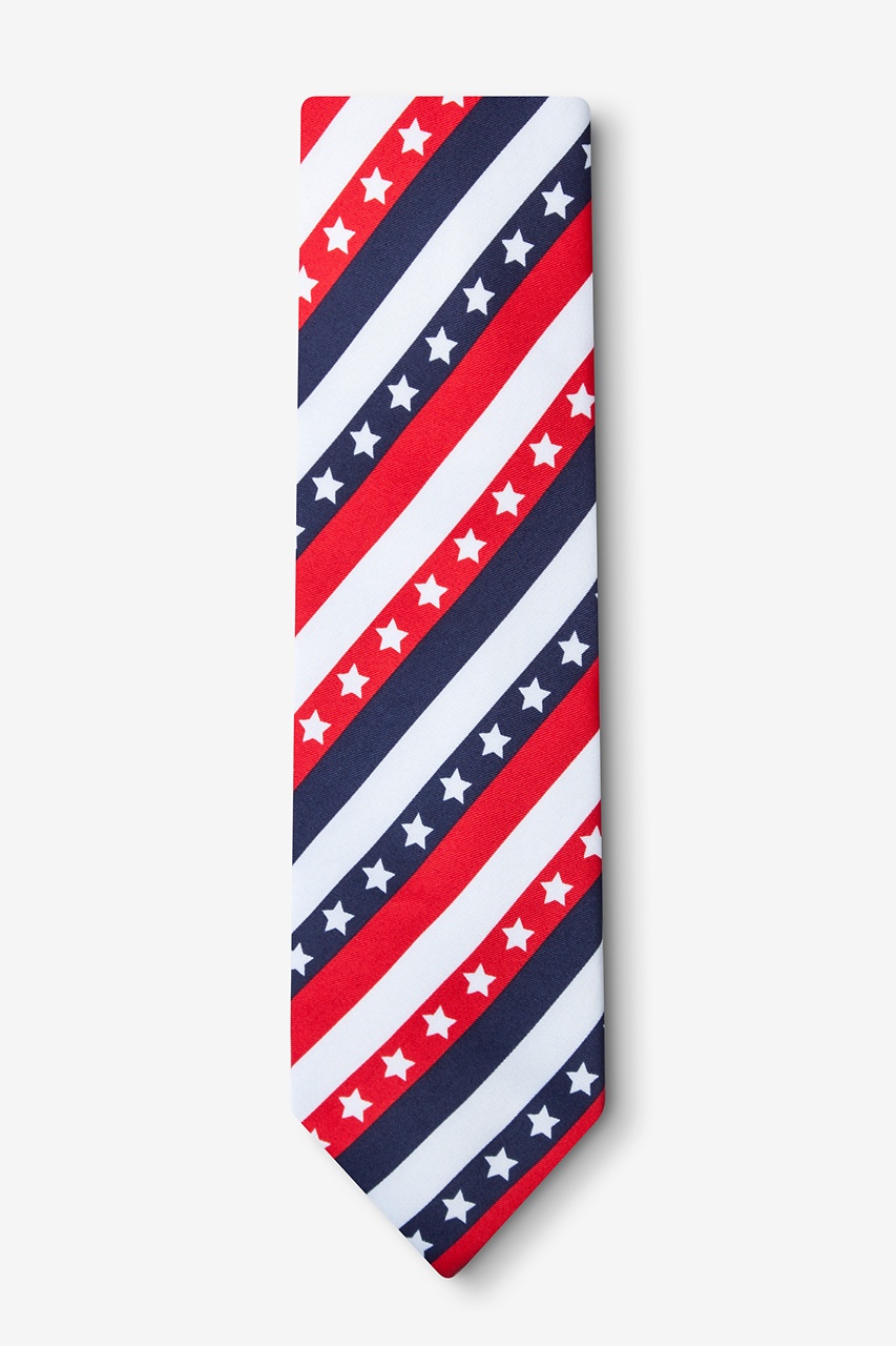 Red Polyester Patriotic Stripe Tie | Ties.com