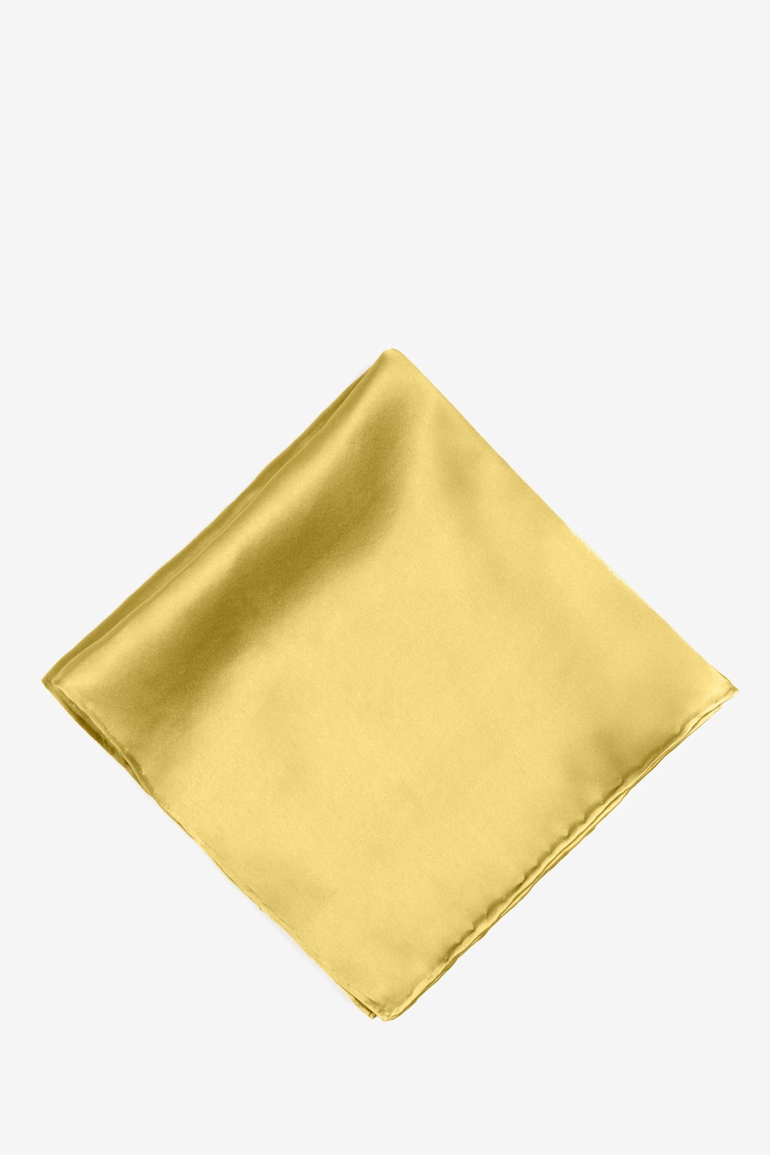 Handmade Silk Pocket Square in Vintage Gold
