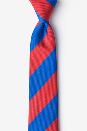 _Royal Blue & Red Stripe Tie For Boys_