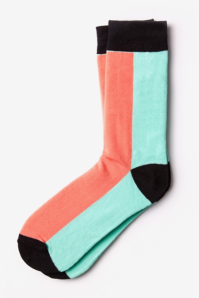 Salmon Carded Cotton Fullerton Split Sock | Ties.com