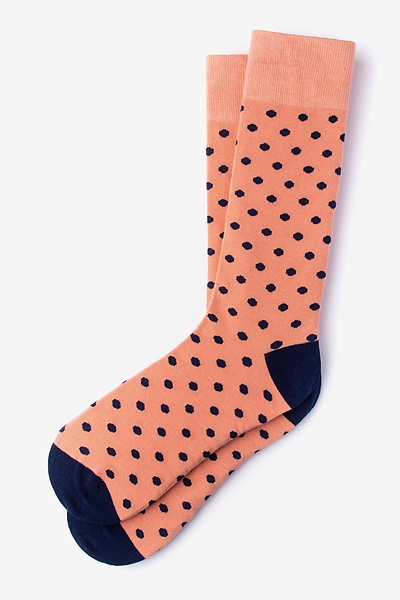 Salmon Carded Cotton Power Dots Sock | Ties.com
