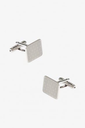 Etched Linear Silver Cufflinks