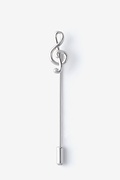 Treble Clef Silver Lapel Pin Photo (0)