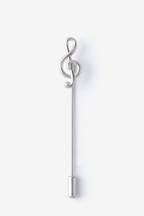 _Treble Clef Silver Lapel Pin_