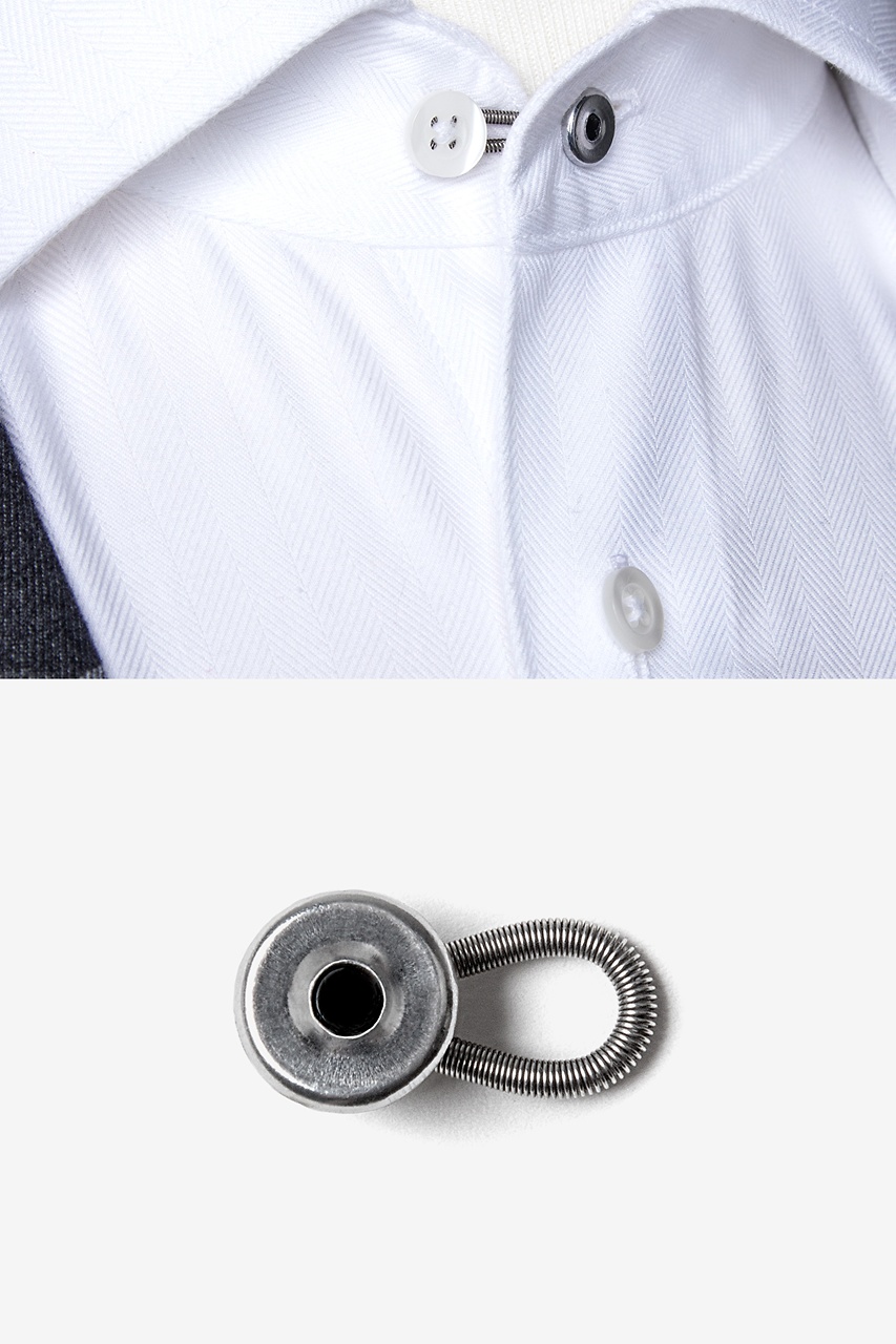 12 Pcs Collar Extenders with 4 Colors Wonder Button for Expanding Length  for Men Women Dress Shirts(Black,White,Blue, Khaki)