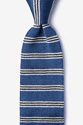 French Stripe Slate Knit Tie Photo (0)