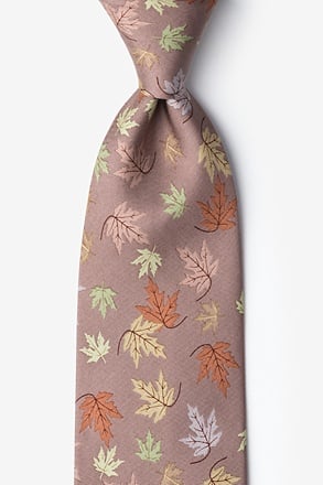 Leaves of Fall Tan/taupe Tie