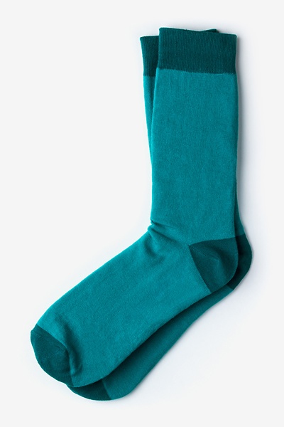 Turquoise Carded Cotton Hollywood Solid Sock | Ties.com