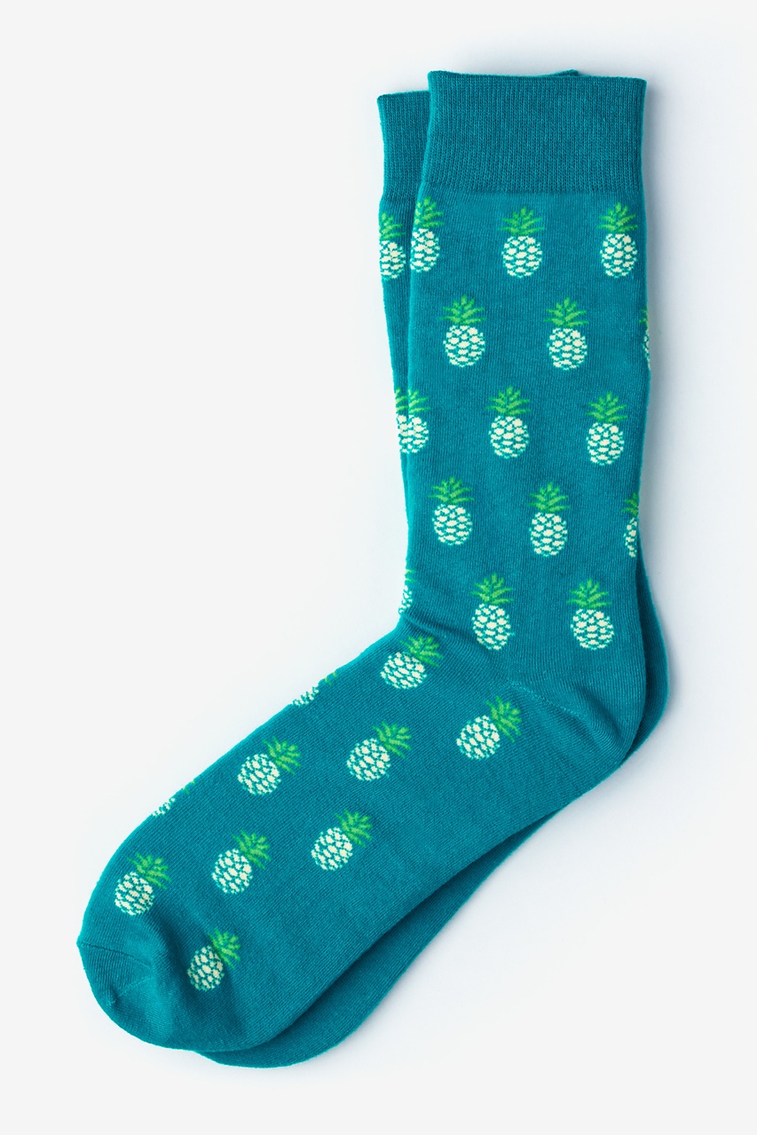 Turquoise Pineapples Socks | Fruit Socks | Ties.com