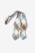 Thatcher Check Turquoise Diamond Tip Bow Tie Photo (1)