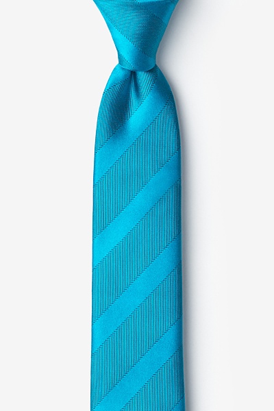 Turquoise Silk Granham Skinny Tie