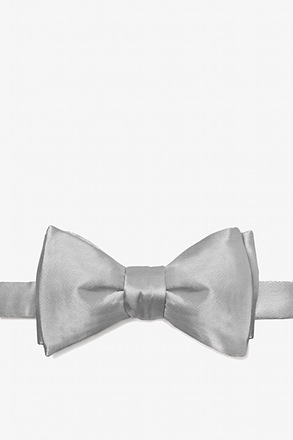 _Wedding Silver Self-Tie Bow Tie_
