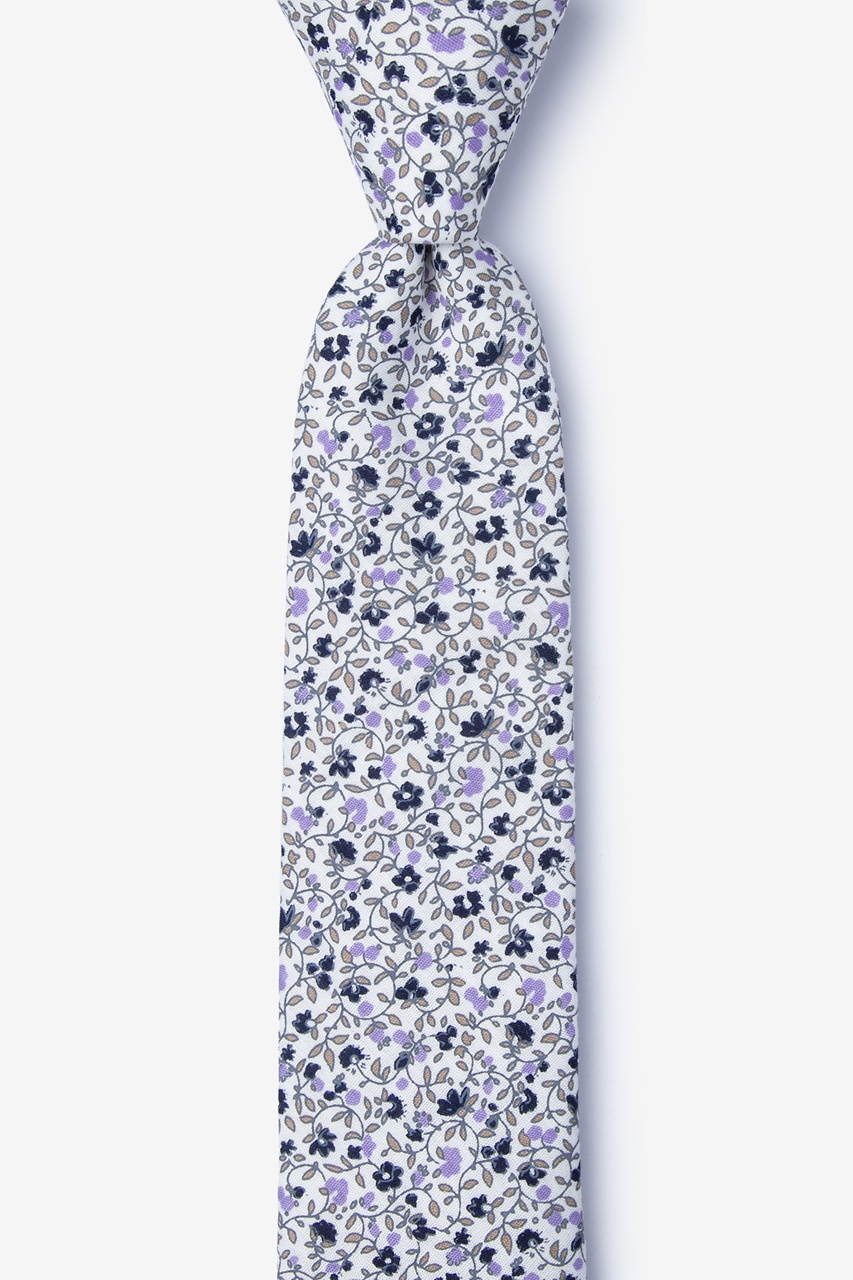 White Cotton Boyce Skinny Tie | Ties.com