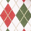 White Microfiber Christmas Argyle