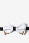 Metal-Tipped White Pre-Tied Bow Tie Photo (0)