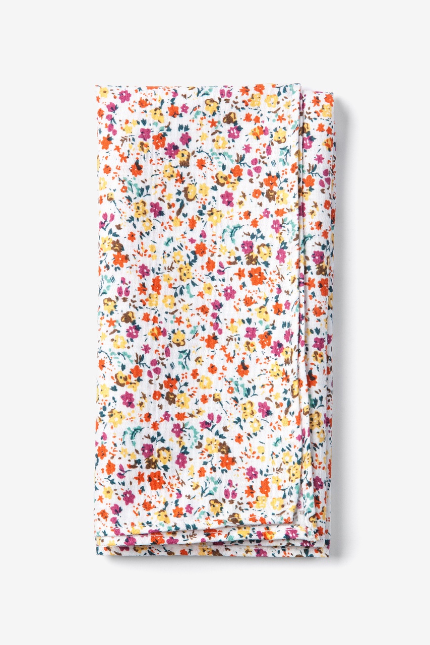 Yellow Cotton Prescott Floral Pocket Square | Ties.com