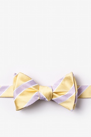 Jefferson Stripe Yellow Self-Tie Bow Tie