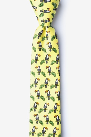 Toucans Yellow Skinny Tie