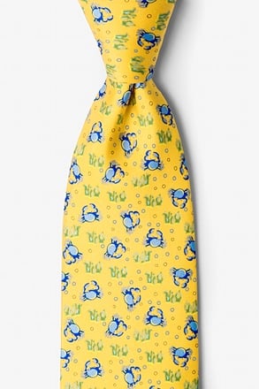 Crabs & Bubbles Yellow Tie