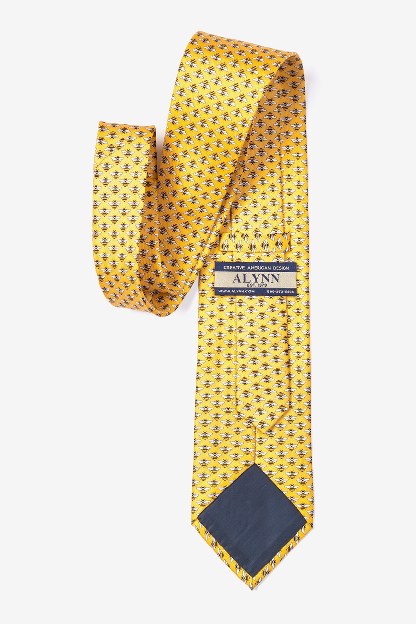 Micro Bees Yellow Silk Tie | Animal Neckties | Ties.com